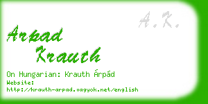 arpad krauth business card